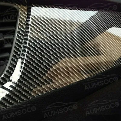 Carbon Fiber Vinyl Film Car Interior Wrap Stickers Auto Parts Accessories Black • $15.99