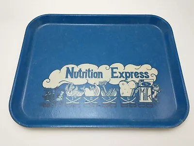 Vintage Cambro School Lunch Tray 13x10  Nutrition Express Train   Blue • $2.99