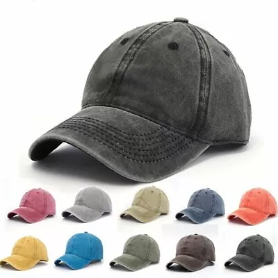 £6.79 • Buy Mens Womens Denim Baseball Caps Golf Sports Peak Cap Adjustable Summer Hat