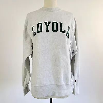 Loyola College Champion Reverse Weave Crewneck Sweatshirt Medium Gray • $38.99