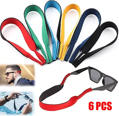 6Pcs Neoprene Glasses Strap Sport Lanyard Cord Spectacles Sunglasses Neck Holder • £4.39