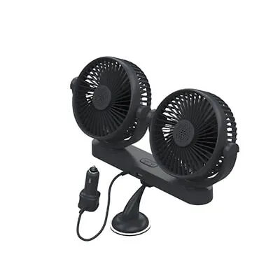 12 24Volt Car Fan 360° Rotatable Backseat Cooling Air Fan W/ 2 USB Charging Port • £26.39