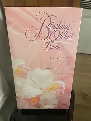 VINTAGE 1996 Mattel BLUSHING ORCHID BRIDE BARBIE WEDDING FLOWER PORCELAIN  - NEW • $24.98