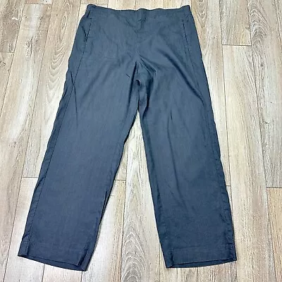 J Jill Linen Stretch Pants Womens 14 Petite Gray Pull On Trouser • $24