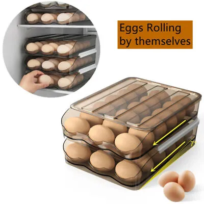 £6.99 • Buy 36 Egg Holder Boxes Tray Storage Box Eggs Refrigerator Container Plastic Case UK