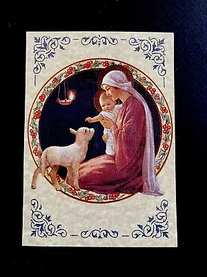 VTG Unused Margaret Tarrant  Xmas Greeting Card Lovely Mother And Child W Sheep • $20