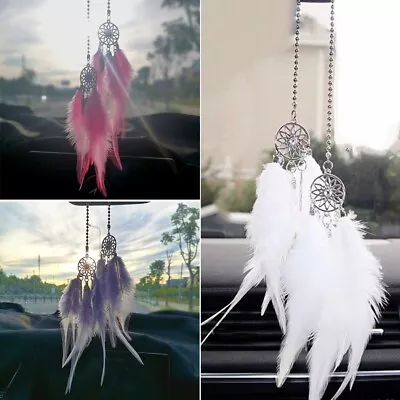 Car Hanging Pendant Dream Catcher Feather Rear View Mirror For Auto Accessories • £5.88