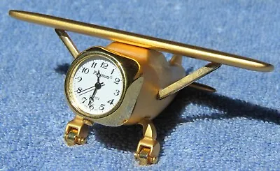 Mini PLATINUM® Gold-Toned Solid Metal Airplane Quartz Clock-Needs Battery  • $20.72