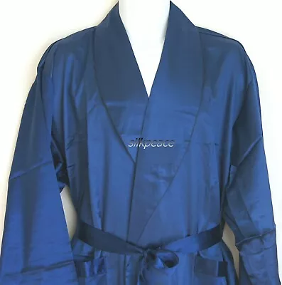 SILKPEACE 2nd Item FREE SHIP Men Silk Satin Robe Bath Robe Loungewear Gown Sleep • $19.78