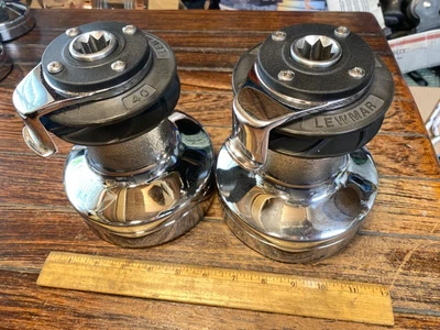 $1249 • Buy Pair Of Lewmar 40st Chrome 2 Speed Wave-grip Self Tailing Winches