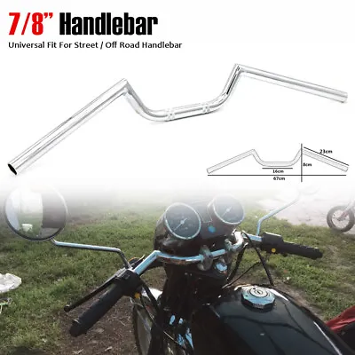 7/8  22mm Motorcycle Drag Bar Handlebar For Cruiser Chopper Cafe Racer Clubman • $29.90