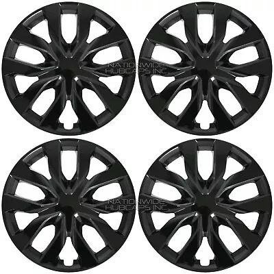 17  Black Set Of 4 Wheel Covers Full Rim Hub Caps Fit R17 Tire & Steel Wheels • $64.99