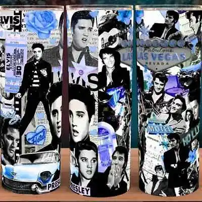 Elvis Presley Blue Viva Las Vegas Cup Mug Tumbler 20oz • $19.95