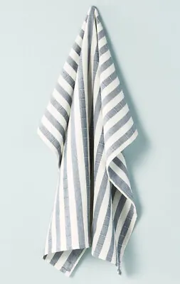 Hearth Hand Magnolia Flour Sack Kitchen Towel Dishtowel Blue Cream Stripe Nwop • $12.99