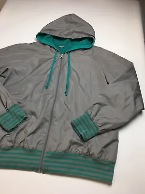 Made For Life Womens Jacket XL Windbreaker Full Zip Gray Track Active Hood • $5.44