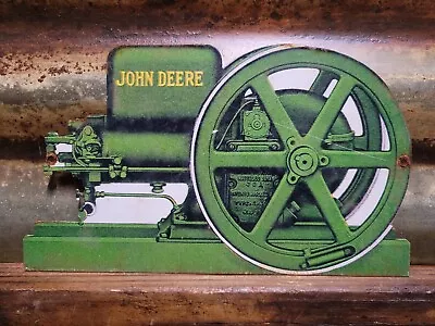 Vintage John Deere Sign Tin Metal Plaque Farming Tractor Dealer Sales & Service • $128.23