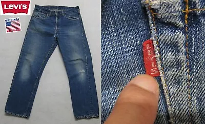 VINTAGE LEVI'S RED TAB BIG E REGULAR FIT STRAIGHT LEG DENIM JEANS USA 32x27 • $495