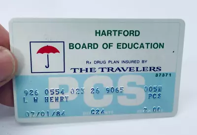 Vintage Credit Card 1980 The Travelers Insurance Hartford CT Board Of Education • $50