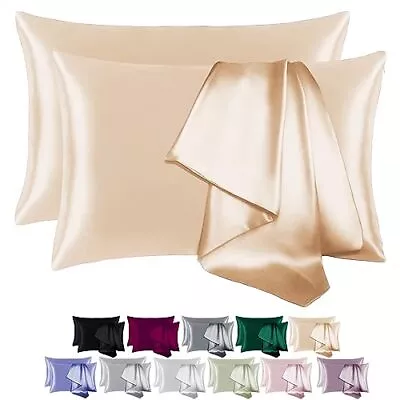 100% Mulberry Silk Pillowcase 2 Pack For Hair And Skinwith Hidden ZipperBoth ... • $23.21