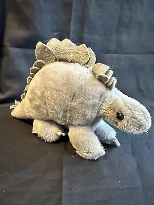 Vintage Dakin Stegosaurus Dinosaur Plush 1980 Stuffed Animal Grey Toy 10 L • $9.99