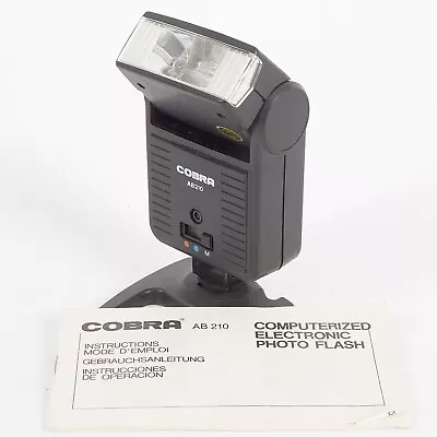 Cobra Ab210 Electronic Computerised Tilt Flash Gun With Instruction Manual • £8