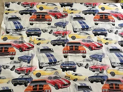 Alexander Henry Sewing Fabric PURE MUSCLE Cars 1-2/3 Yds Vintage • $11.99