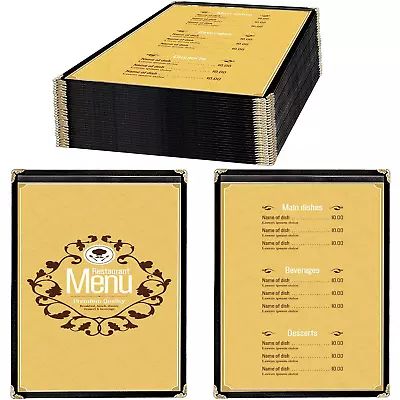 25 Pack Of Menu Covers - Single Page Fits 8.5 X 11 Inch Paper Menu Holder Doubl • $48.99