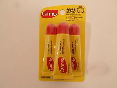 Carmex 3 Pack Classic Medicated Lip Balm 3 Tube Free Ship • $9.45