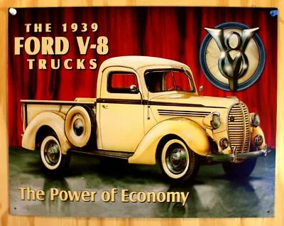 $9.99 • Buy 1939 Ford V8 Truck Tin Metal  Sign Hot Rod Garage Mechanic F Series Pickup
