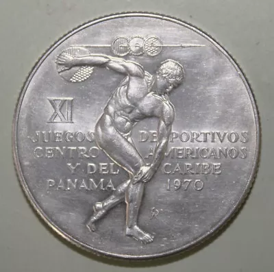 S4 - Panama 5 Balboas 1970 Uncirculated Large Silver Coin - Caribbean Games • $39.77