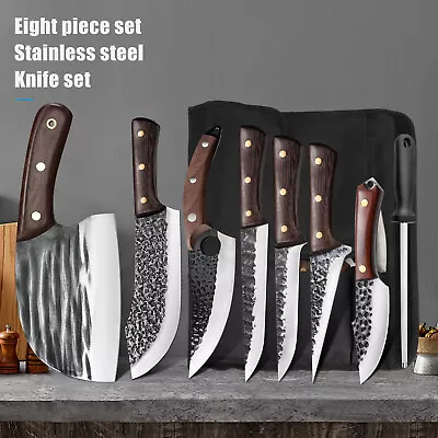 Kitchen Knife Set Japanese Damascus Pattern Chef Knives Stainless Steel Cleaver • $14.99