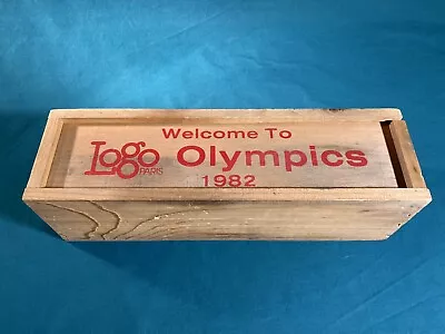 Vintage 1982 Olympics Logo Paris Wooden Crate Wine Box • $12.97