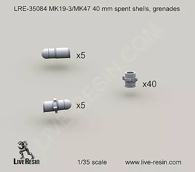 Live Resin 35084 1/35 MK19-3/MK47 40mm Grenades Spent Shells • $12.99