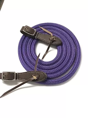 Purple Yacht Rope Reins Brown Buckle Slobber Strap Purple • $48