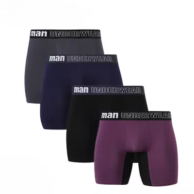 Mens Underwear U Pouch Open Long Leg Boxer Shorts Mid Waist Comfort Panties • £10.31