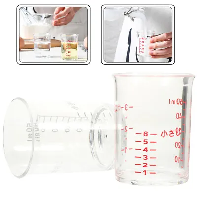  2 Pcs Measuring Cup Bar Jigger Espresso Glasses Water With Scale Milk • £8.65