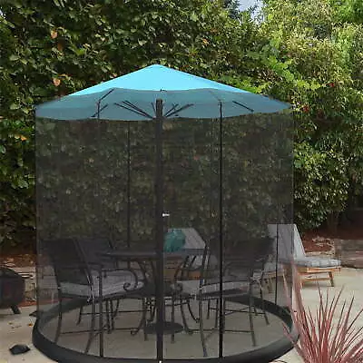 7.2-Feet Mosquito Net For 9ft Patio Umbrellas With Weighted Bottom Black • $23.30