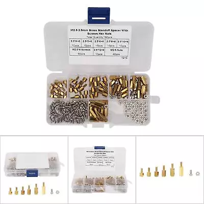 180Pcs Standoff Carbon Steel Screw Nuts Fasteners Assortment With Box(M2.5) • $11.83