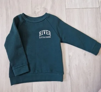 £8.50 • Buy River Island Baby Dark Green  Little Dude  Sweatshirt. 9- 12 Months BNWOT