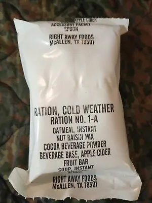 Vintage Right Away Foods Ration Cold Weather Meal Menu 1-A • $39.99