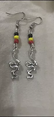 Aboriginal Colours Murri Koori Serpent Spirt  Totem Earrings • $6