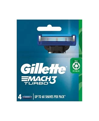 New Gillette Mach3 Turbo Blades Refill 4 Pack • $13.99