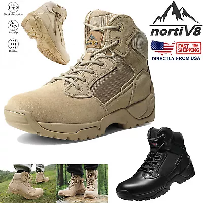NORTIV 8 Men's Military Tactical Boots Motorcycle Combat Ankle High Work Shoes • $47.99