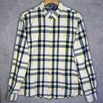 Country Road Men's Size XL Yellow Blue Plaid Long Sleeve Button Up Casual Shirt. • $19.99