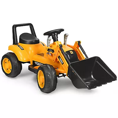 Kids Ride On Excavator Digger 6V Battery Powered Tractor W/Digging Bucket Yellow • $148