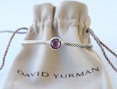 David Yurman Sterling Silver 3mm Chatelaine Bracelet W/ Amethyst • $175