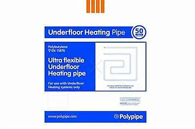 Polypipe Underfloor Heating Pipe Polybutylene 12mm X 50m Coil UFH Pipe UFH5012B • £69.95