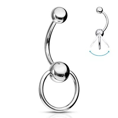 Slave Doorknocker Belly Bar Navel Piercing Ring 11mm Barbell Captive Ring • £3.25