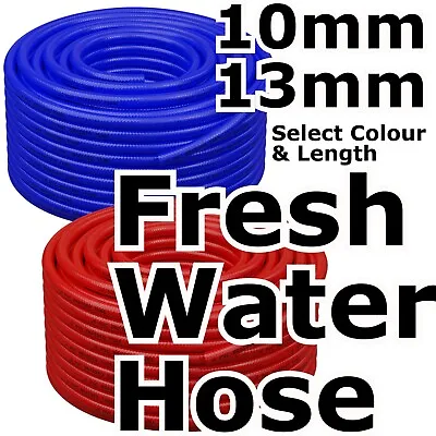 10mm Or 13mm Cold / Hot Drinking Water Marine Caravan Hose Drinking Red Blue • £8.53