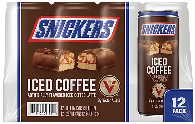 Snickers Iced Coffee Latte 8 Fluid Ounce (Pack Of 12) Made From Real Cream Sugar • $26.56